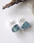 Blue Fluorite Stud Earrings Designs by Nature Gems
