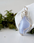 Blue Lace Agate Necklace - Silver Necklace DesignsbyNatureGems
