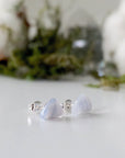 Blue Lace Agate Stud Earrings - Sterling Silver Designs by Nature Gems