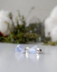Blue Lace Agate Stud Earrings - Sterling Silver Designs by Nature Gems