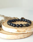 Blue Tiger’s Eye Mala Bracelet - Healing Crystal for Meditation, Intuition, and Drive DesignsbyNatureGems