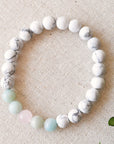 Calming White Howlite Bracelet with Natural Crystals DesignsbyNatureGems