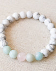 Calming White Howlite Bracelet with Natural Crystals DesignsbyNatureGems