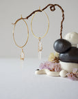 Clear Quartz Gold Plated Hoop Earring Designs by Nature Gems
