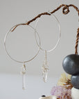 Clear Quartz Silver Plated Hoop Earring Designs by Nature Gems