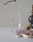 Clear Quartz Silver Plated Hoop Earring Designs by Nature Gems