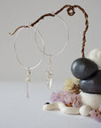 Clear Quartz Silver Plated Hoop Earring Designs by Nature Gems