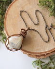 Common Opal Pendant Necklace - Antique Brass Designs by Nature Gems