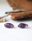 Dark Amethyst Earrings - Gold and Silver DesignsbyNatureGems