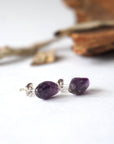 Dark Amethyst Earrings - Gold and Silver DesignsbyNatureGems