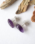 Dark Amethyst Earrings - Gold and Silver DesignsbyNatureGems