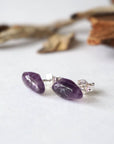 Dark Amethyst Earrings - Gold and Silver DesignsbyNatureGems