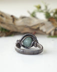 Emerald Antiqued Sterling Silver Ring Designs by Nature Gems