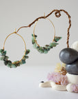 Emerald Cluster Gold Plated Hoop Earring Designs by Nature Gems