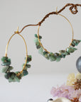 Emerald Cluster Gold Plated Hoop Earring Designs by Nature Gems