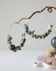 Emerald Cluster Silver Plated Hoop Earring Designs by Nature Gems