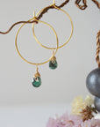 Emerald Gold Plated Hoop Earring Designs by Nature Gems