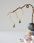 Emerald Gold Plated Hoop Earring Designs by Nature Gems