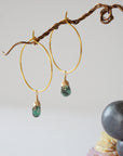 Emerald Gold Plated Hoop Earring Designs by Nature Gems