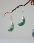 Emerald Sterling Silver Moon Earring Designs by Nature Gems