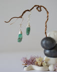 Emerald Sterling Silver Moon Earring Designs by Nature Gems