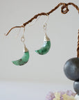 Emerald Sterling Silver Moon Earring Designs by Nature Gems