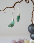 Emerald Sterling Silver Moon Earring Designs by Nature Gems