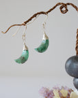 Emerald Sterling Silver Moon Earring Designs by Nature Gems