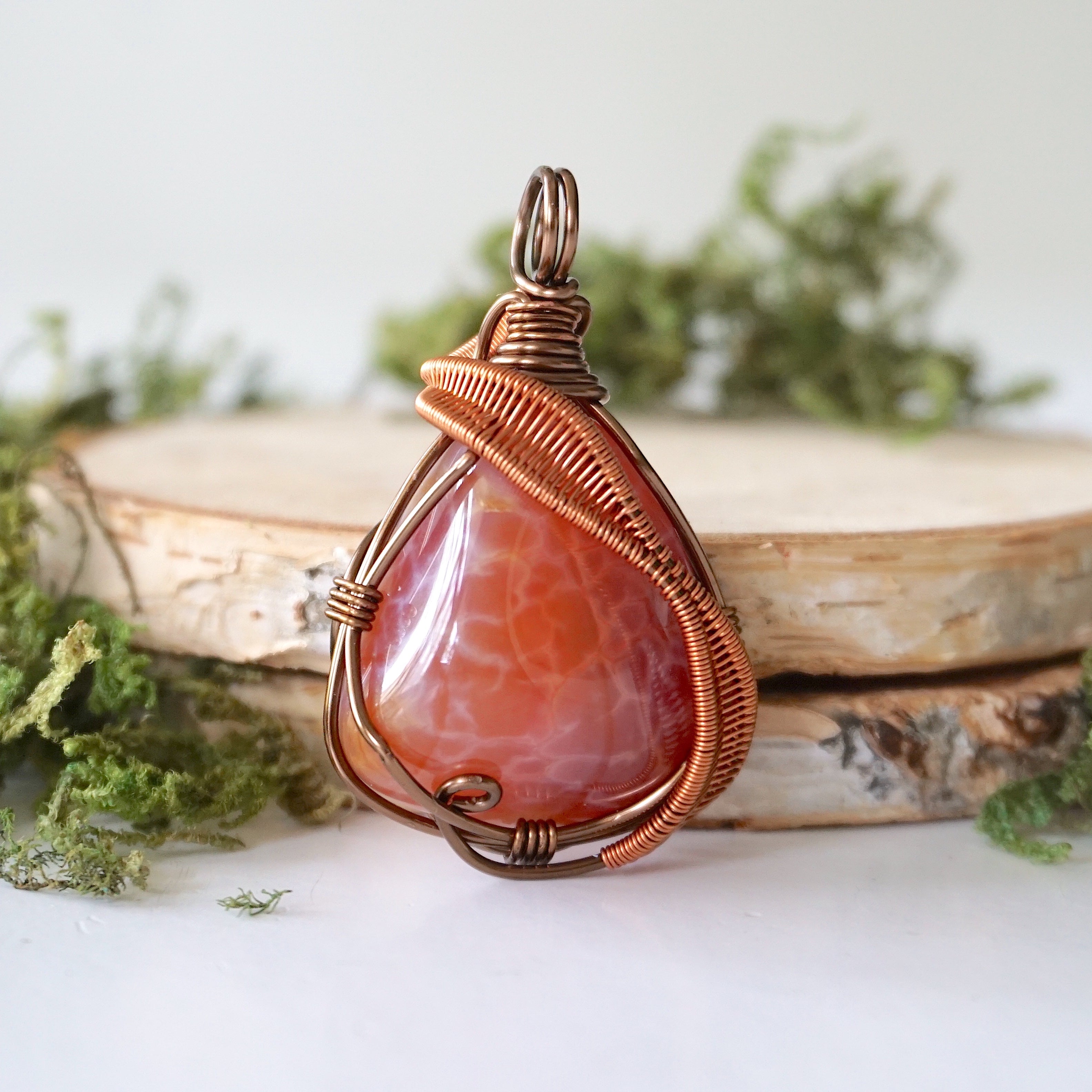 Fire Agate Crystal Necklace