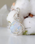 Fire Opal Pendant Necklace - Sterling Silver Designs by Nature Gems