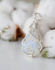 Fire Opal Pendant Necklace - Sterling Silver Designs by Nature Gems