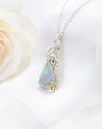 Fire Opal Pendant Necklace - Sterling Silver Designs by Nature Gems
