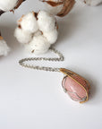 Gold Rose Quartz Crystal Necklace - White Gold/Gold Plated DesignsbyNatureGems