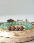 Green Aventurine and Mahogany Obsidian - Mala Bracelet DesignsbyNatureGems