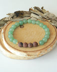 Green Aventurine and Mahogany Obsidian - Mala Bracelet DesignsbyNatureGems