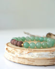 Green Aventurine and Mahogany Obsidian - Mala Bracelet DesignsbyNatureGems