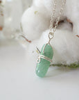 Green Aventurine Crystal Charm Necklace DesignsbyNatureGems