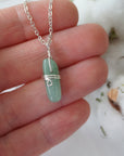 Green Aventurine Crystal Charm Necklace DesignsbyNatureGems