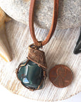 Handmade Raw Bloodstone Crystal Necklace - March Birthstone Pendant DesignsbyNatureGems