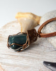 Handmade Raw Bloodstone Crystal Necklace - March Birthstone Pendant DesignsbyNatureGems