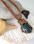 Handmade Raw Bloodstone Crystal Necklace - March Birthstone Pendant DesignsbyNatureGems
