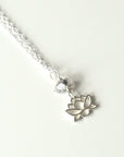 Herkimer Diamond Lotus Charm Pendant - Sterling Silver Necklace DesignsbyNatureGems