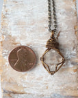 Herkimer Diamond Pendant - Antique Bronze Designs by Nature Gems