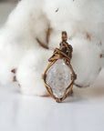 Herkimer Diamond Pendant - Antique Bronze Designs by Nature Gems