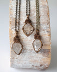 Herkimer Diamond Pendant - Antique Bronze Designs by Nature Gems