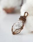 Herkimer Diamond Pendant - Antique Bronze Designs by Nature Gems