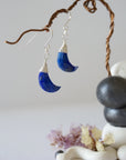 Lapis Lazuli Sterling Silver Moon Earring Designs by Nature Gems