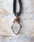 Men's Herkimer Diamond Pendant - Antique Bronze Designs by Nature Gems
