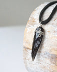 Men's Obsidian Arrowhead Pendant Necklace - Dark Silver DesignsbyNatureGems