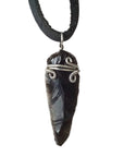 Men's Obsidian Arrowhead Pendant Necklace - Dark Silver DesignsbyNatureGems